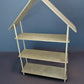 Raft în formă de căsuță din lemn natur – pentru jucării și cărți cu 2 sau 3 rafturi