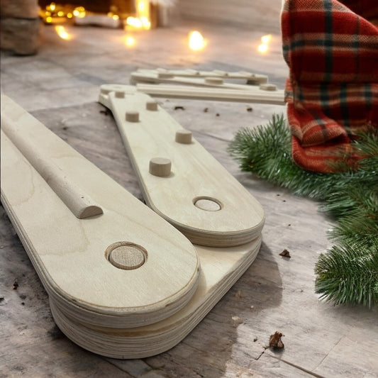 Traseu de echilibru Montessori pentru copii - Set 5 piese din lemn natural