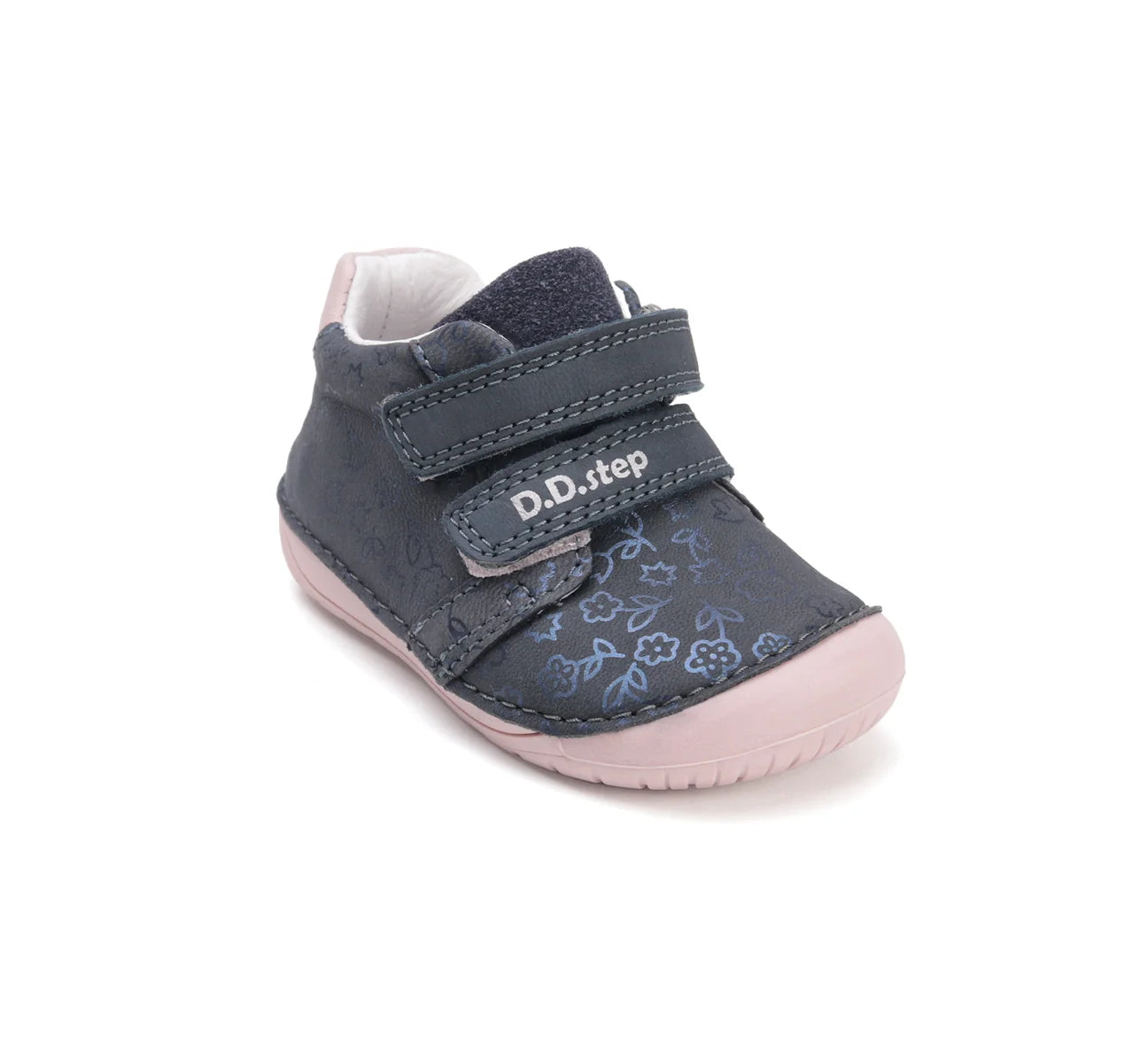 Pantofi barefoot  din piele naturală - Blue Atumn Flowers