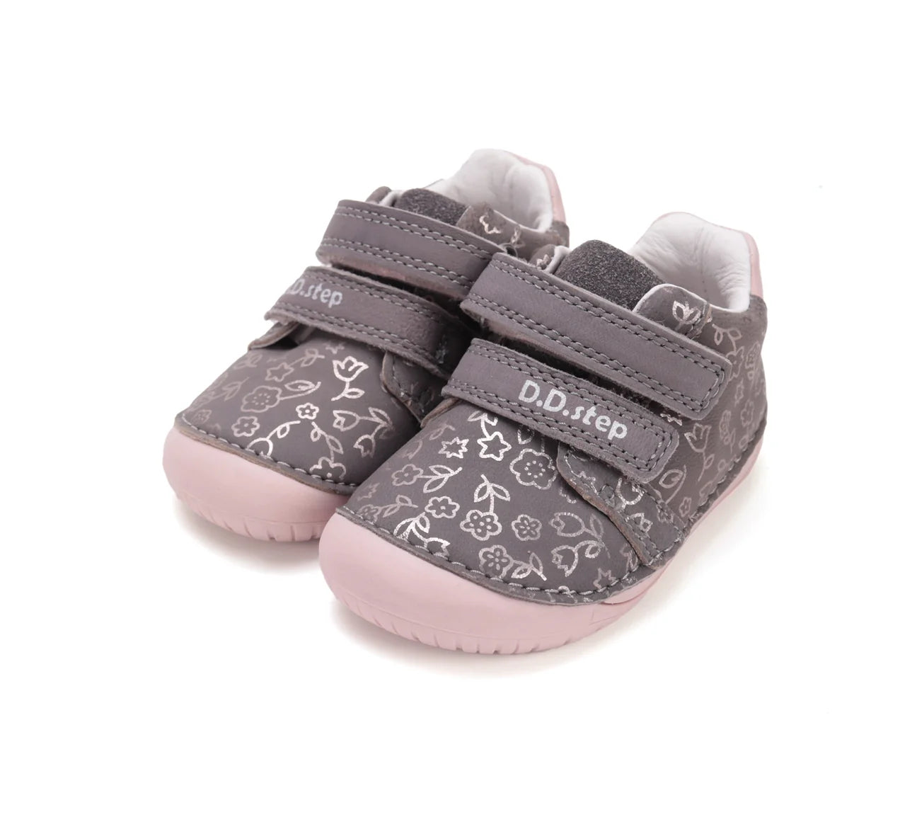 Pantofi barefoot  din piele naturală - Gold Atumn Flowers