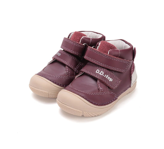 Pantofi Dd step de Toamnă din piele naturală - Pasi de Catifea Vișinie